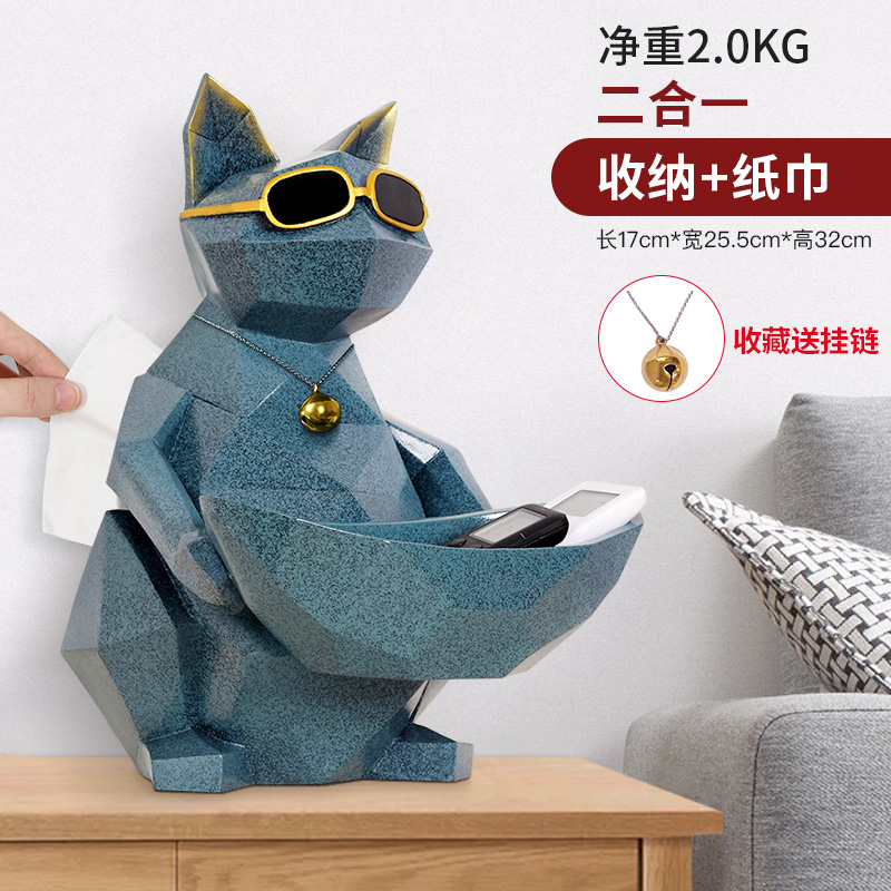 Xr-229 & Blue Gold Tissue Storage Cata new house Ornaments new home Housewarming New house decorate Gift giving friendship Northern Europe a living room originality modern house-moving gift practical