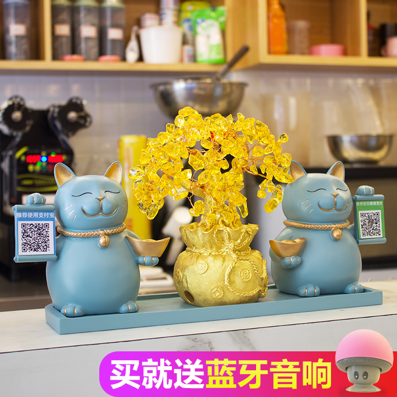 Opening gift ornaments to give people shop new store zhao cai business boom creative opening gift golden zhao cai cat