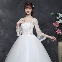 Main wedding dress 2020 new bride one shoulder V-neck temperament Qi Qi pregnant woman large size high waist thin summer