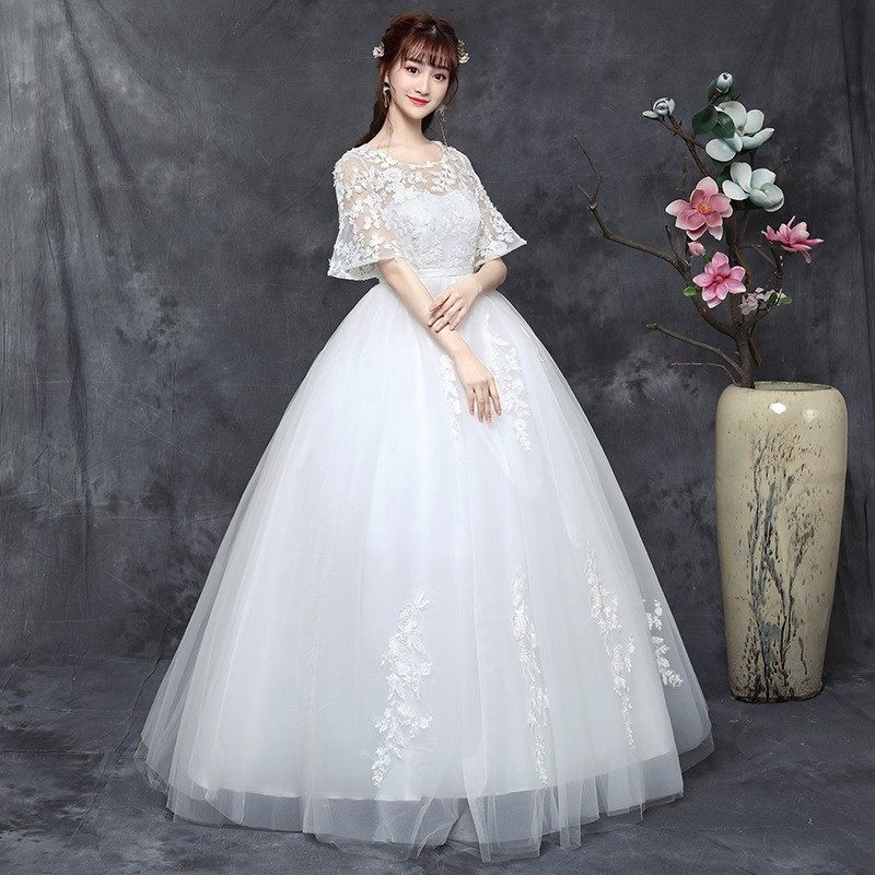 Pregnant women's wedding dress high waist cover pregnant belly large size 2022 new fat mm thin Sen Department bride go out yarn 5 months female