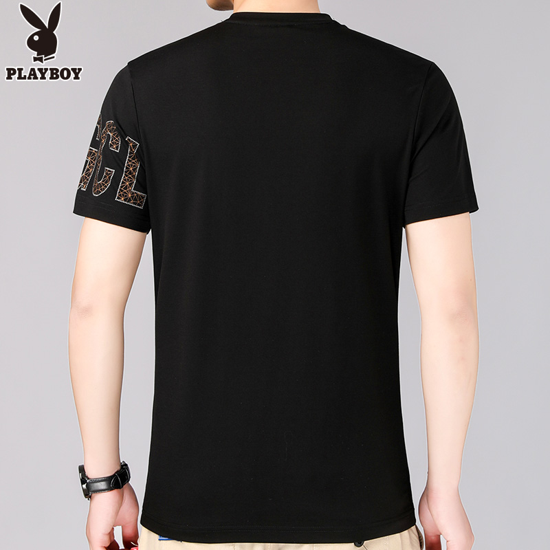 Playboy ngắn tay áo thun nam 2020 vòng cổ đầu thư xu hướng in ngắn tay T-shirt mùa hè của nam giới