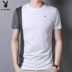 ngắn tay t-shirt mùa hè mới xu hướng nửa tay áo của nam giới vòng cổ Playboy nam ingressted T-shirt đầu giản dị 