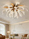 All-Copper Glass Chandelier, Light Luxury Art Lamp, Dandelion Living Room Lamp, Designer-Recommended Lighting for Villa, Dining Room, and Bedroom
