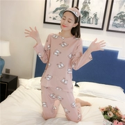 Bộ đồ ngủ nữ mùa xuân và mùa thu mỏng phần cotton dài tay phù hợp với phiên bản Hàn Quốc ngọt ngào và dễ thương có thể mặc ngoài hè phục vụ mùa thu