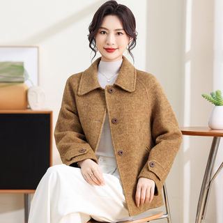 2025秋冬新款双面羊绒大衣女短款小个子羊毛呢子外套双面呢高级感