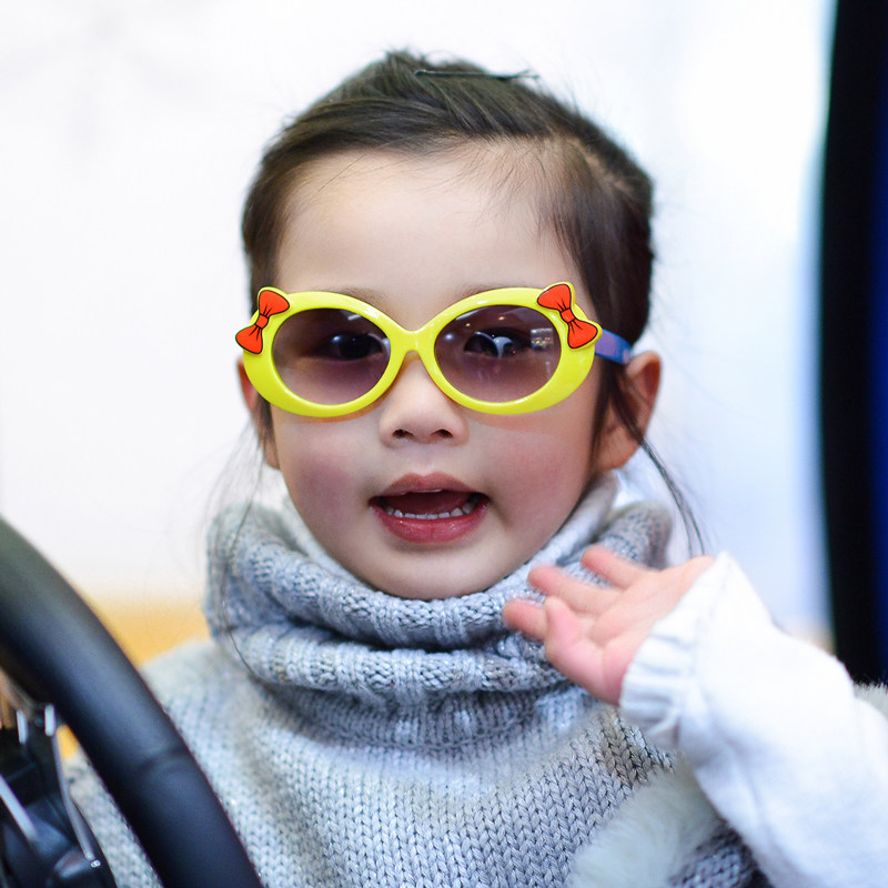 Korean cute children's sunglasses tide girl sunglasses sunscreen anti-UV children's glasses baby toad mirror