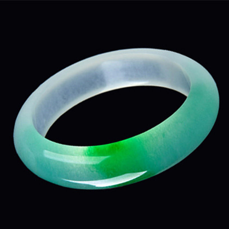 Farkasso Jewelry Live High Ice Right Circle Mouth Emerald Jade Bracelet Yang Green Hand Decoration Collection