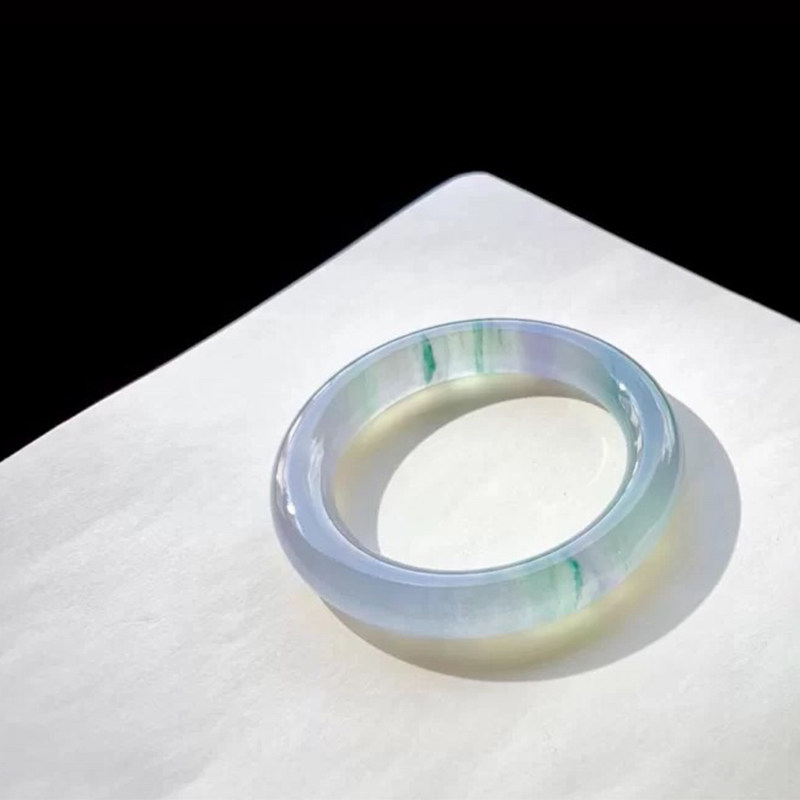 Facaçao Jewelry Natural Emerald A Goods Bracelet Mossy Sand Ice Purple Floating Flowers Yang Green Hot jade Jade Hand Accessories