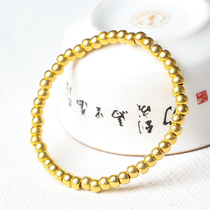 Farkasso Jewelry Ancient Method Gold Bracelet 999 Foot Gold Transfer Beads Round Pearl Jewellery 3D Hard Gold Finish Laser Bead