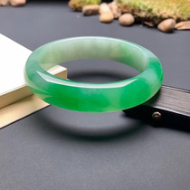 Facaçao Jewelry Natural Emerald A Goods Full Color Masculine Green Jade Bracelet Pendant Hand-decorated White Bottom Green Jade Bracelet