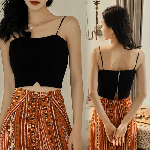 Черный бюстгальтер-топ, сексуальная короткая майка топ