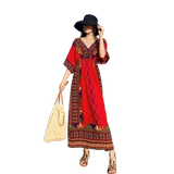 Ретро этническое пляжное платье, длинная юбка, Таиланд, этнический стиль, стиль бохо, большой размер