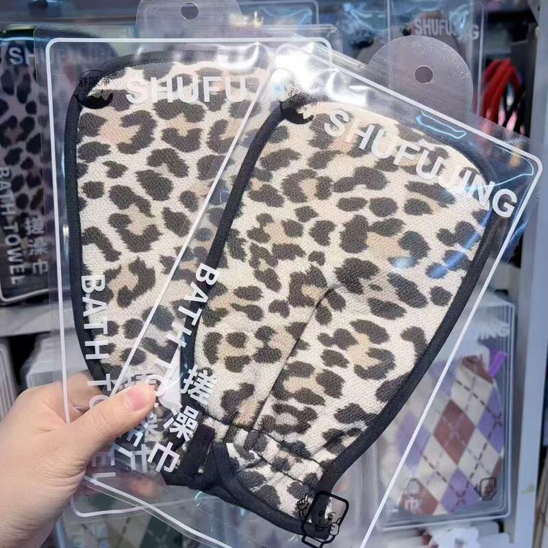 New Leopard Print Bath Towel for Women, Fine Sand Bath Towel for Home Use, Strong and Gentle on Skin, Back Scrubber, Exfoliating Glove Style New Leopard Print Bath Towel for Women, Fine Sand Bath Towel for Home Use, Strong and Gentle on Skin, Back Scrubber, Exfoliating Glove Style