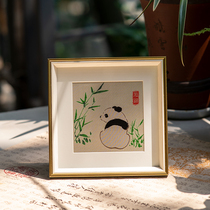 Sichuan Intangible Cultural Heritage Shu Brocade Shu Embroidery Chengdu Commemorative Gift Panda National Style Gift Going Abroad to Send Chinese Souvenirs to Foreigners