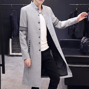 áo gió nam trên đầu gối 2019 mới phiên bản Hàn Quốc của áo choàng mùa thu áo khoác mỏng nam trung dài những người đàn ông áo khoác xu hướng của