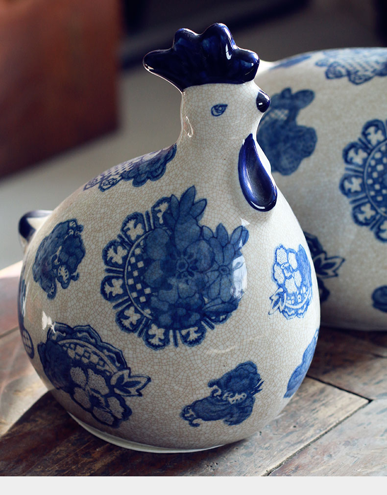 Spends under traditional celadon chicken place new Chinese jingdezhen blue and white porcelain home decoration clear soup WoGuo TV ark