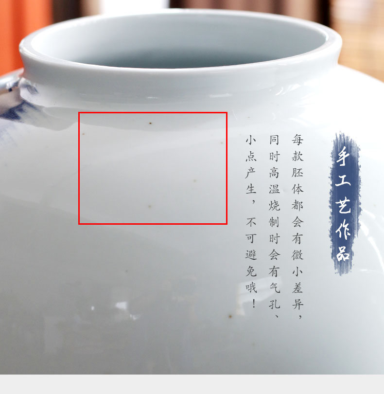 Jingdezhen ceramic furnishing articles of Chinese calligraphy circle big flower implement clear soup WoGuo flower arranging furnishing articles porcelain vase villa