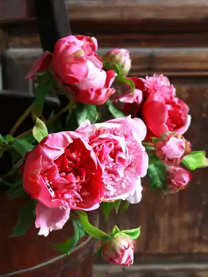 Hand feeling moisturizing water peony simulation flower Chinese peony silk flower fake flower decoration living room decoration room decoration table flower arrangement