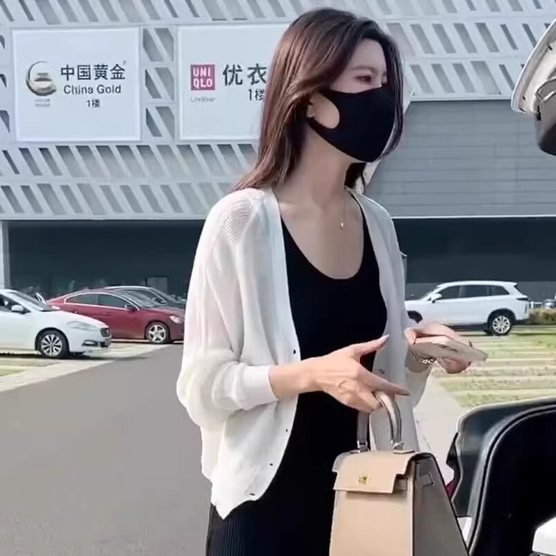 Thin Knitted Cardigan Jacket for Women, Summer 2026 New Style, Outerwear Shawl Paired with Slip Dress Top, Ice Silk Sun Protection Shirt Thin Knitted Cardigan Jacket for Women, Summer 2026 New Style, Outerwear Shawl Paired with Slip Dress Top, Ice Silk Sun Protection Shirt