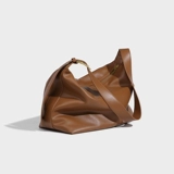 Вместительная и большая демисезонная ретро кожаная сумка на одно плечо, из натуральной кожи