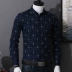 Áo sơ mi nam tay dài trẻ trung Hàn Quốc cotton hoa sơ mi mùa thu nam giản dị nóng bỏng Quần áo mỏng inch - Áo áo sơ mi cổ trụ nam Áo