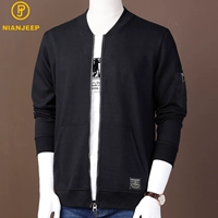 Jeep Lá Chắn Mùa Xuân và Mùa Thu Áo Len Nam Casual Loose Bóng Chày Cổ Áo Cardigan Áo Khoác Nam Bóng Chày Áo Khoác Áo Khoác Nam Tide áo khoác hoodie