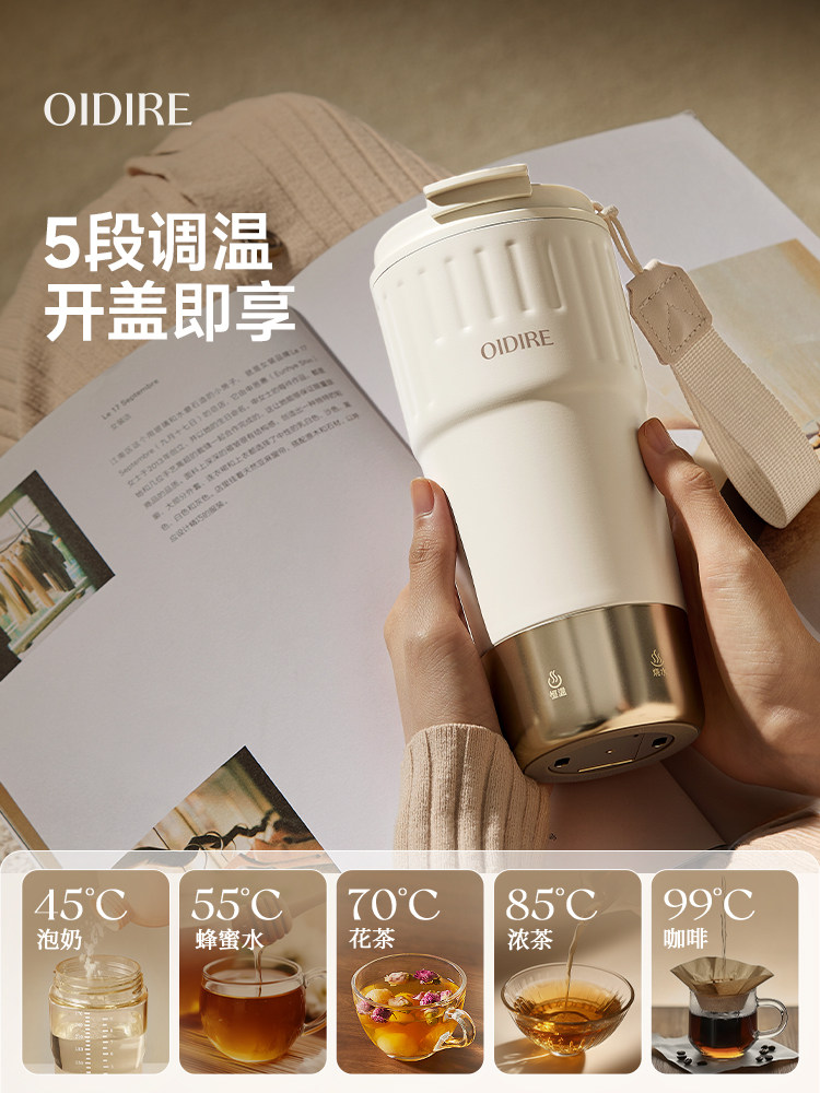 Oidire Water Boiling Cup, Heating Cup, Electric Kettle, Electric Heating Cup, Portable Small Water Boiling Thermos Cup, Electric Water Cup