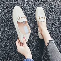 Туфли на плоской подошве, универсальные лоферы, коллекция 2021, нескользящая подошва, легко надевать, в корейском стиле