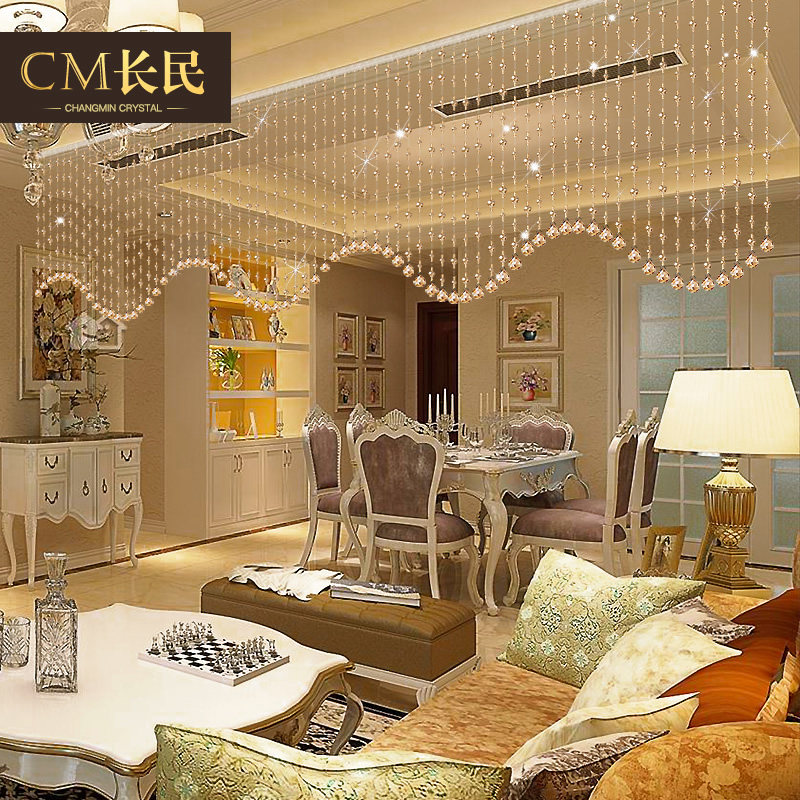 Crystal bead curtain free punched partition curtain living room entrance aisle door curtain decorative bead hanging curtain bead chain bedroom curtain
