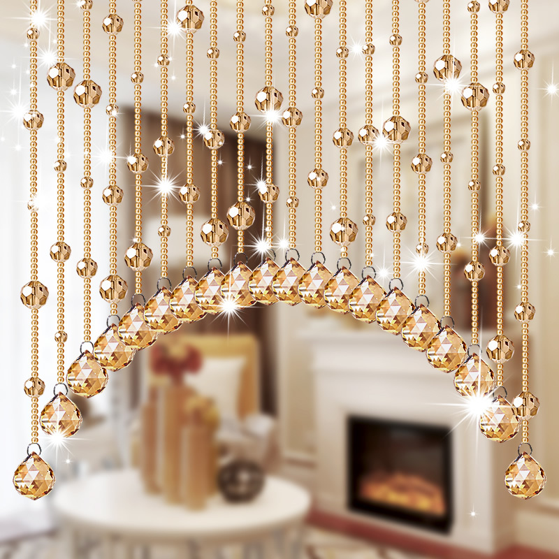 Beaded Crystal Curtain for Living Room, Dining Room, Hallway, Entrance, Partition Curtain, Feng Shui, No-Drill Installation, Home Bathroom, Bedroom Curtain, Door Curtain