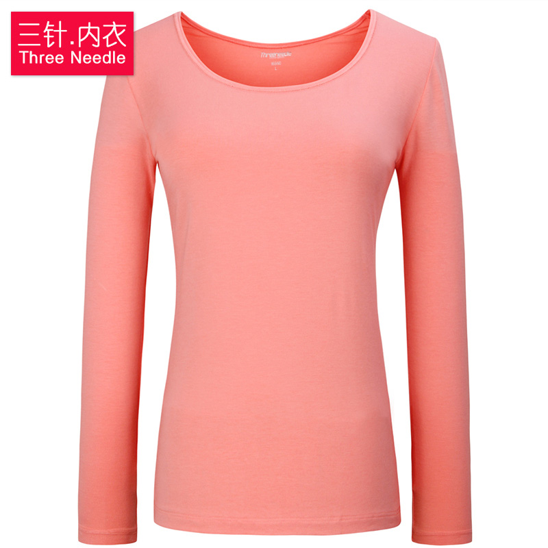 Ba-pin ấm đồ lót womens mỏng bông Leica mùa thu / mùa đông cơ thể sexy áo đáy mùa thu đơn mảnh t-shirt t-cổ áo.