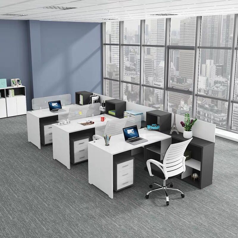Staff table and chair combination office furniture screen with cabinet staff desk simple modern financial desk 4 2 person screen