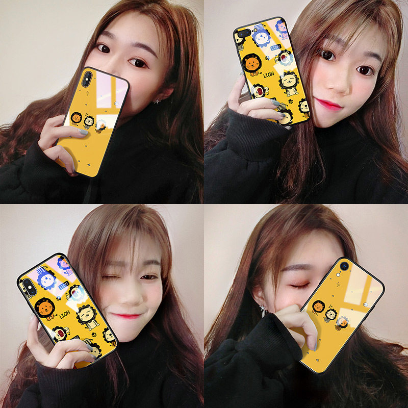 Dimension bubble apple x mobile phone protective shell iphonexmax glass men and women 8plus tide xs new iPhoneXs cute 7 little lion PLUS simple ip cartoon ip