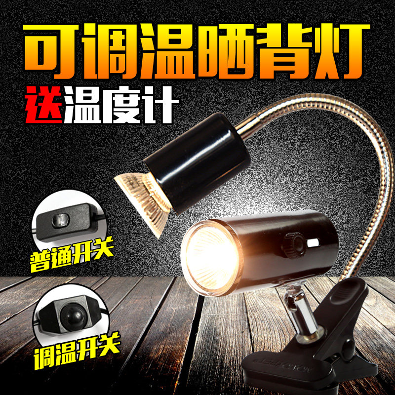 乌龟全光谱晒背灯 UVA+UVB3.0太阳灯 含灯泡的乌龟灯具组 爬虫加热调温灯架适用爬宠缸