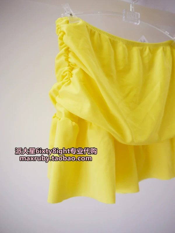 6IXTY 8IGHT màu vàng tươi sáng bãi biển bikini bikini chia váy - Bộ đồ bơi hai mảnh