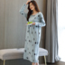 Váy ngủ nữ mùa thu cotton dài tay đồ ngủ nữ phiên bản Hàn Quốc của váy rộng kích thước lớn nữ sinh viên dài đầu gối váy ngủ váy ngủ lụa tơ tằm Đêm đầm