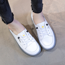 Givenivan small white shoes 2022 new genuine leather soft bottom breathable small chicks tendon bottom one foot pedal womens shoes