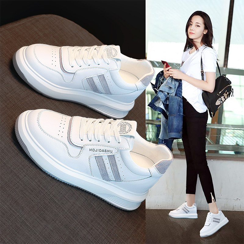 Givenivan leather inner heightening small white shoes women's 2022 spring all-match thin single shoes casual sneakers