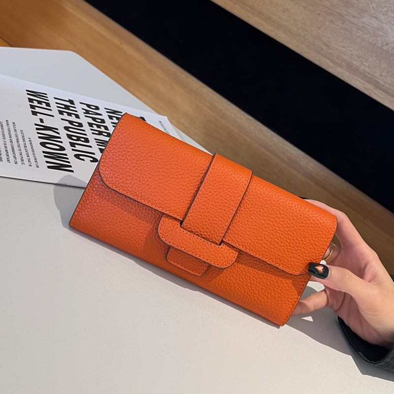 Pure Leather Clutch Bag, Feminine Style, 2026 Summer New Genuine Leather Chain Shoulder Bag, Large Capacity Multi-Card Slot Wallet