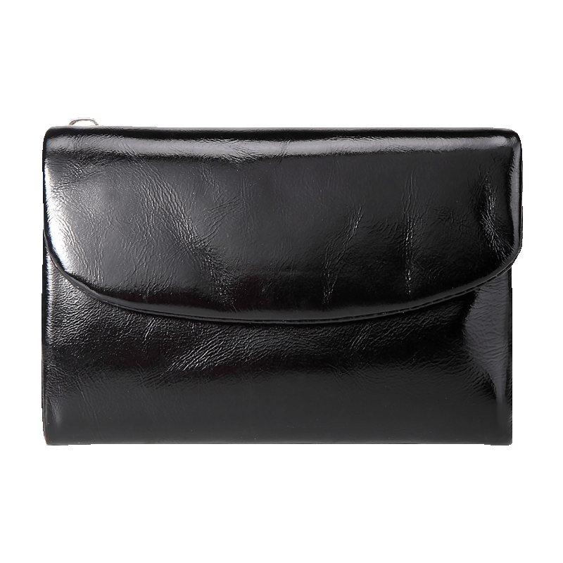 Fashionable leather mid-short folding wallet clip