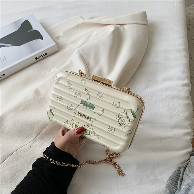 Luggage bag for women spring and summer cute mini crossbody mobile phone bag 2022 trendy suitcase bag ins Korean version chain bag