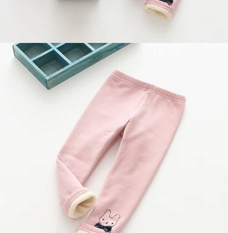 Quần bé gái 2018 thu đông cho bé cộng với quần legging nhung dày bé bé quần ấm cho bé cotton mùa đông quần jean lót lông cho bé