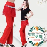 Штаны, танцующая юбка, свободный крой, для среднего возраста