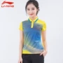 Áo thun thể thao Li Ning ngắn tay 2018 mùa hè mới của phụ nữ áo polo mỏng, áo nỉ thường - Áo polo thể thao áo polo hồng