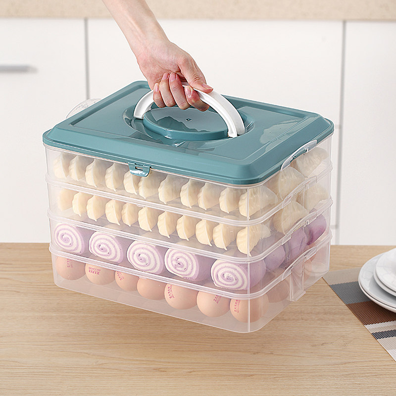 Frozen Water Dumplings Kitchen Home Preservation Box Multilayer Frozen Containing Box Fridge Entrusted Pan Bowl Cake Wonton Dumplings Water Dumplings