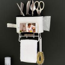 Chopsticks tube household wall-mounted chopsticks cage drain storage rack Chopsticks kitchen chopsticks cage tableware spoon storage