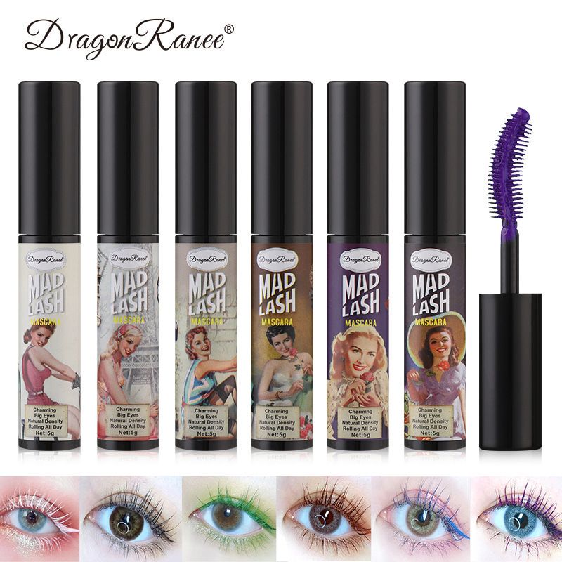 Colorful Mascara Is Waterproof and Sweat-Proof, Lengthens, Does Not Smudge, Does Not Fade, Blue, Green, Purple, Black, Slim and Curling