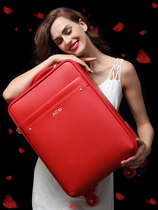 Big red bride dowry suitcase wedding dowry luggage case female universal wheel suitcase wedding travel password box