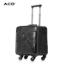ACD16 inch boarding box male crocodile pattern first layer leather luggage universal wheel business luggage case fashion luggage