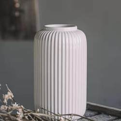 Hit Style Modern Minimalist Home Retro Popular Vertical Pattern Hydroponic Flower Cultivation Home Ceramic Countertop Floor Vase